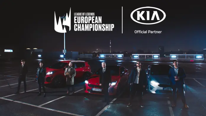 League of Legends European Championship partnership with Kia Motors, illustrating esports automotive sponsorships in competitive gaming.