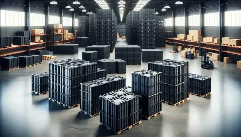 a large warehouse with many crates