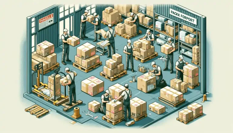 a group of men in a warehouse