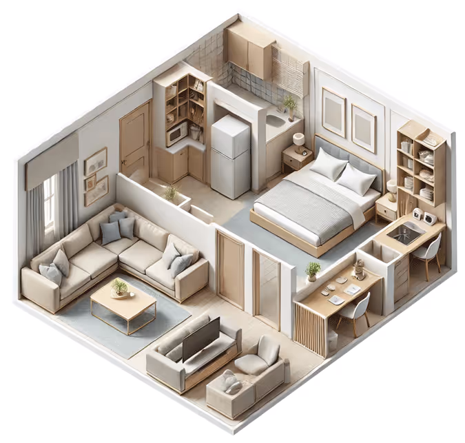 a 3d rendering of a house