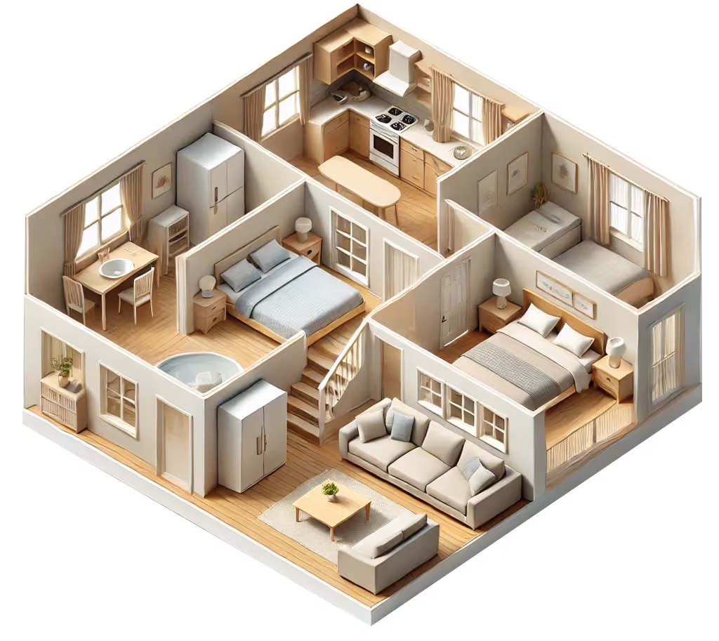 a house with a black background