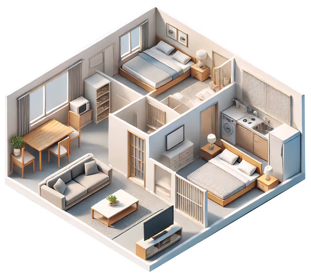 a 3d rendering of a house