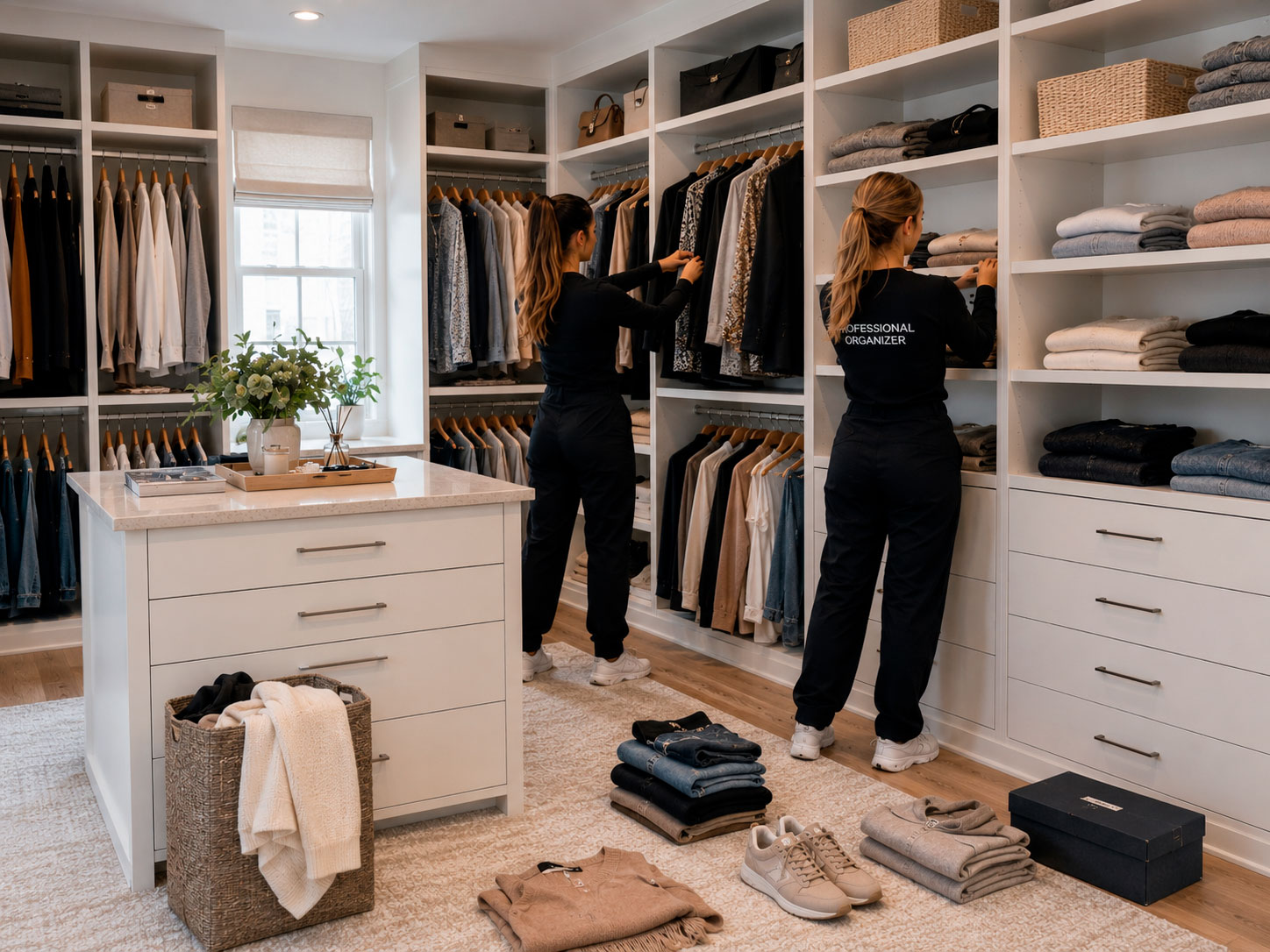 Organized closet after service