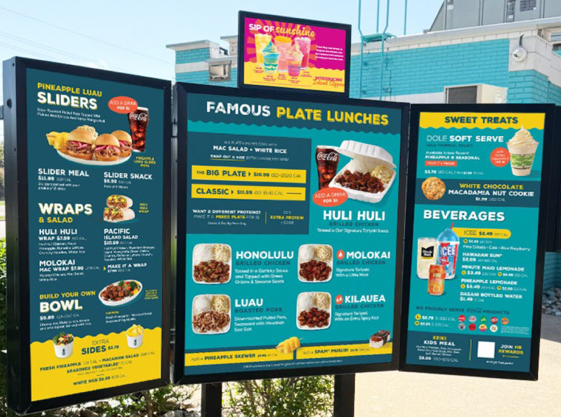 Hawaiian Bro's drive-thru menu