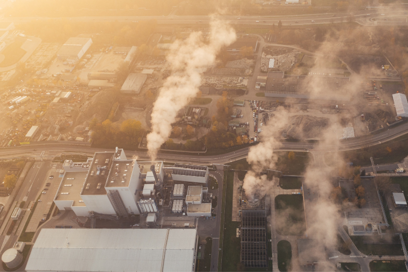 Factory smoke stacks
