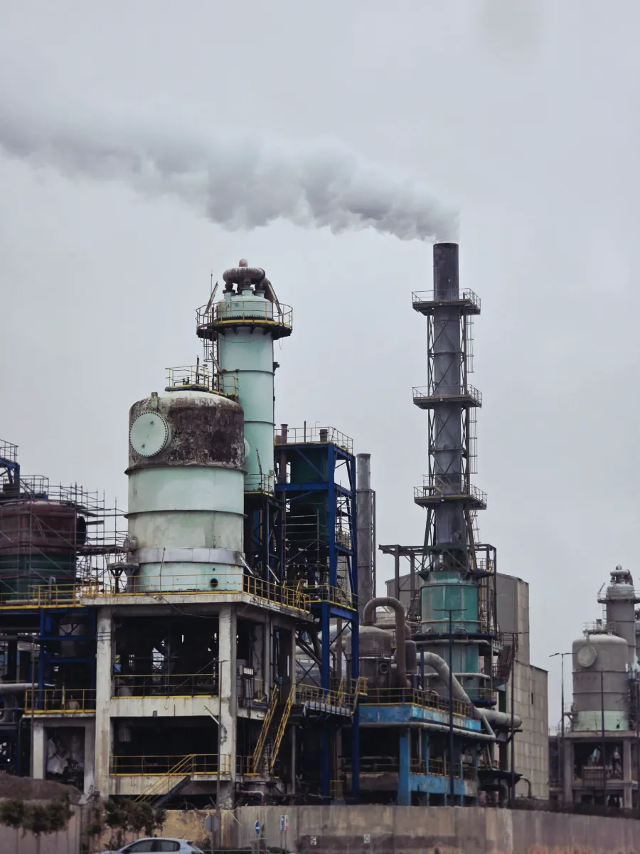 An industrial plant or manufacturing facility