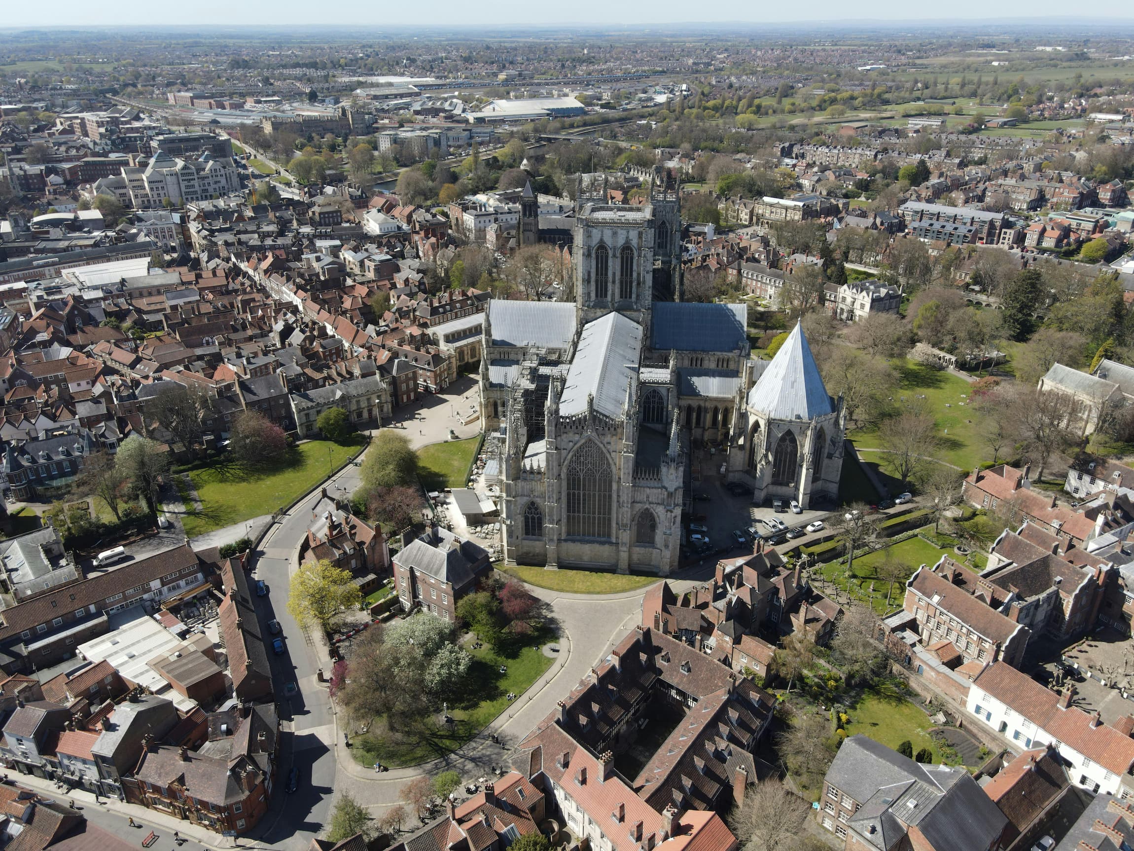 City centre skyline with a historic cathedral, evoking locations like York where exclusive off-market property opportunities may arise.