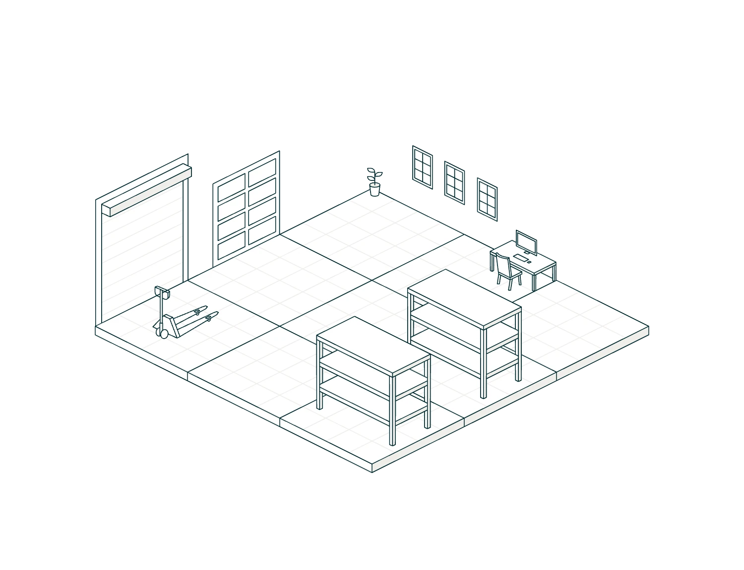 Warehouse space illustration