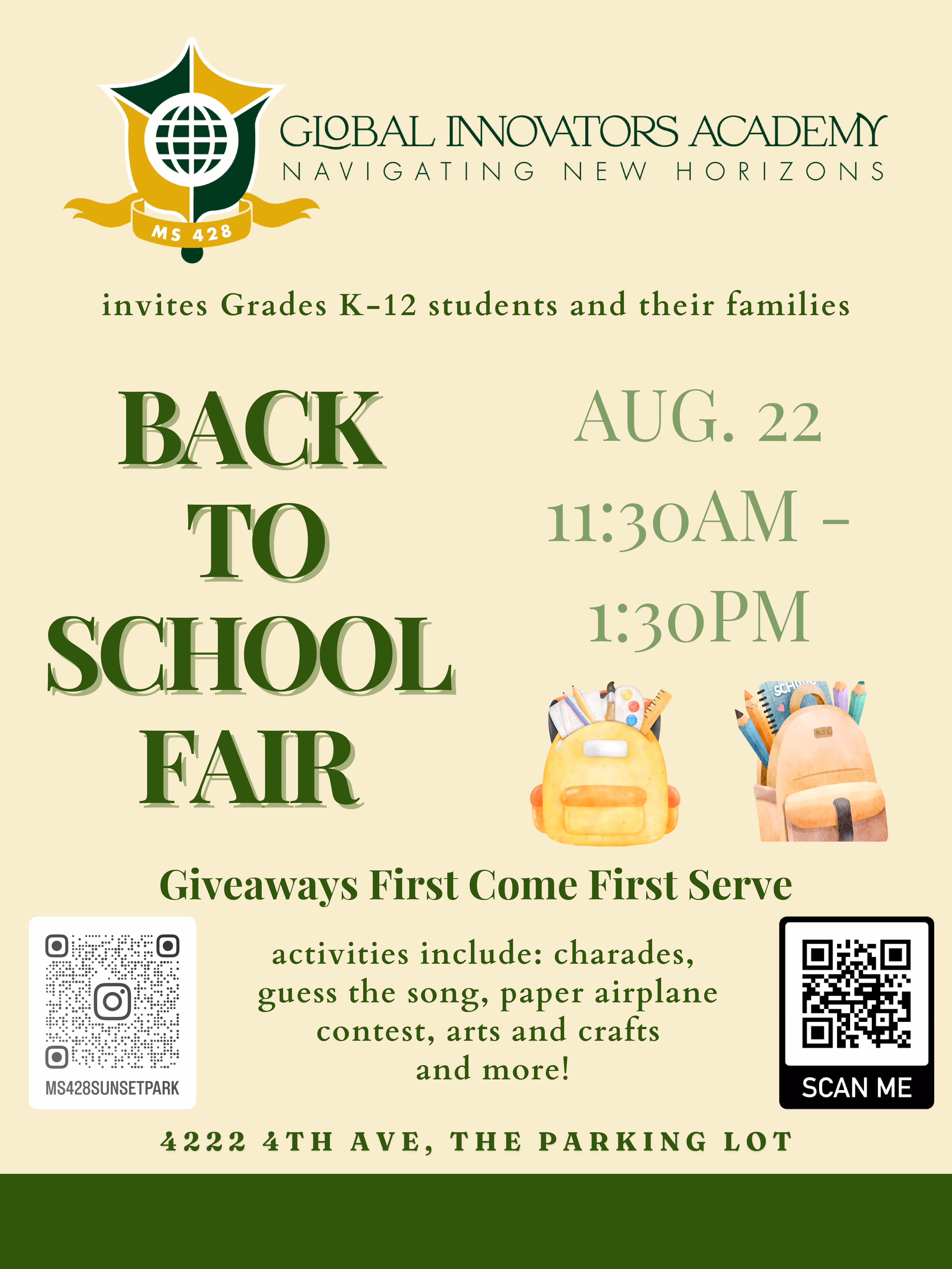 back to school flyer