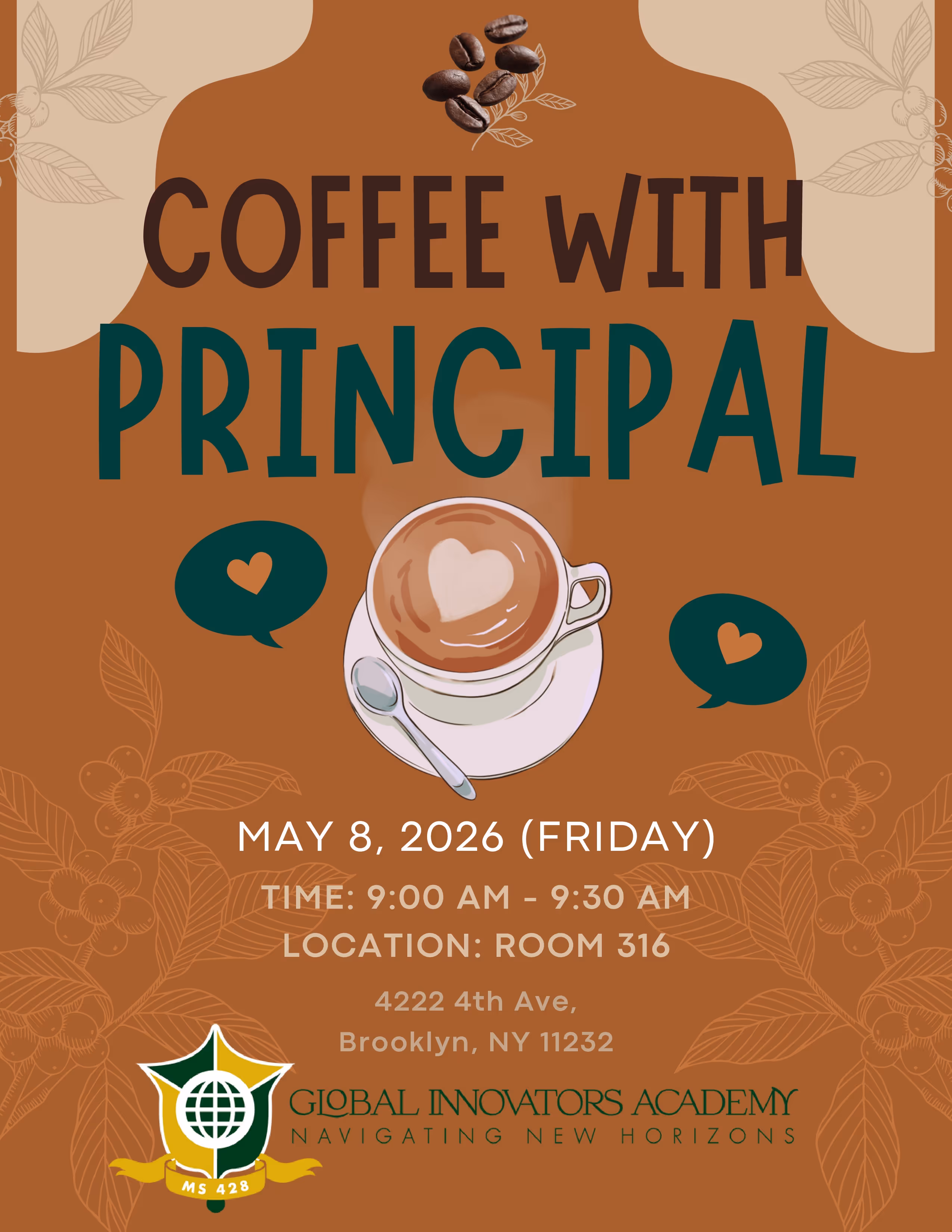 coffee with principal may flyer