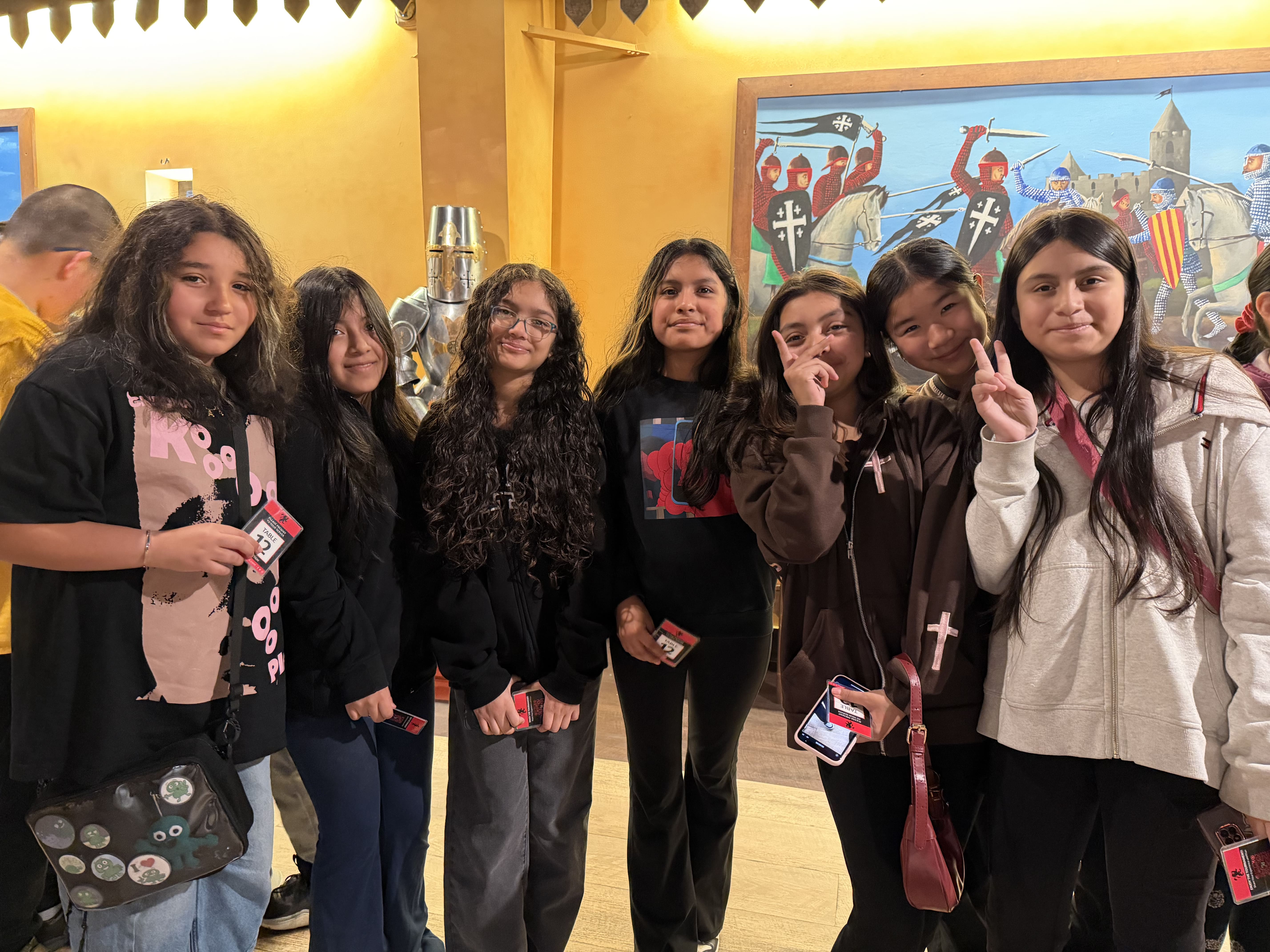 Students during holiday family decoration workshop