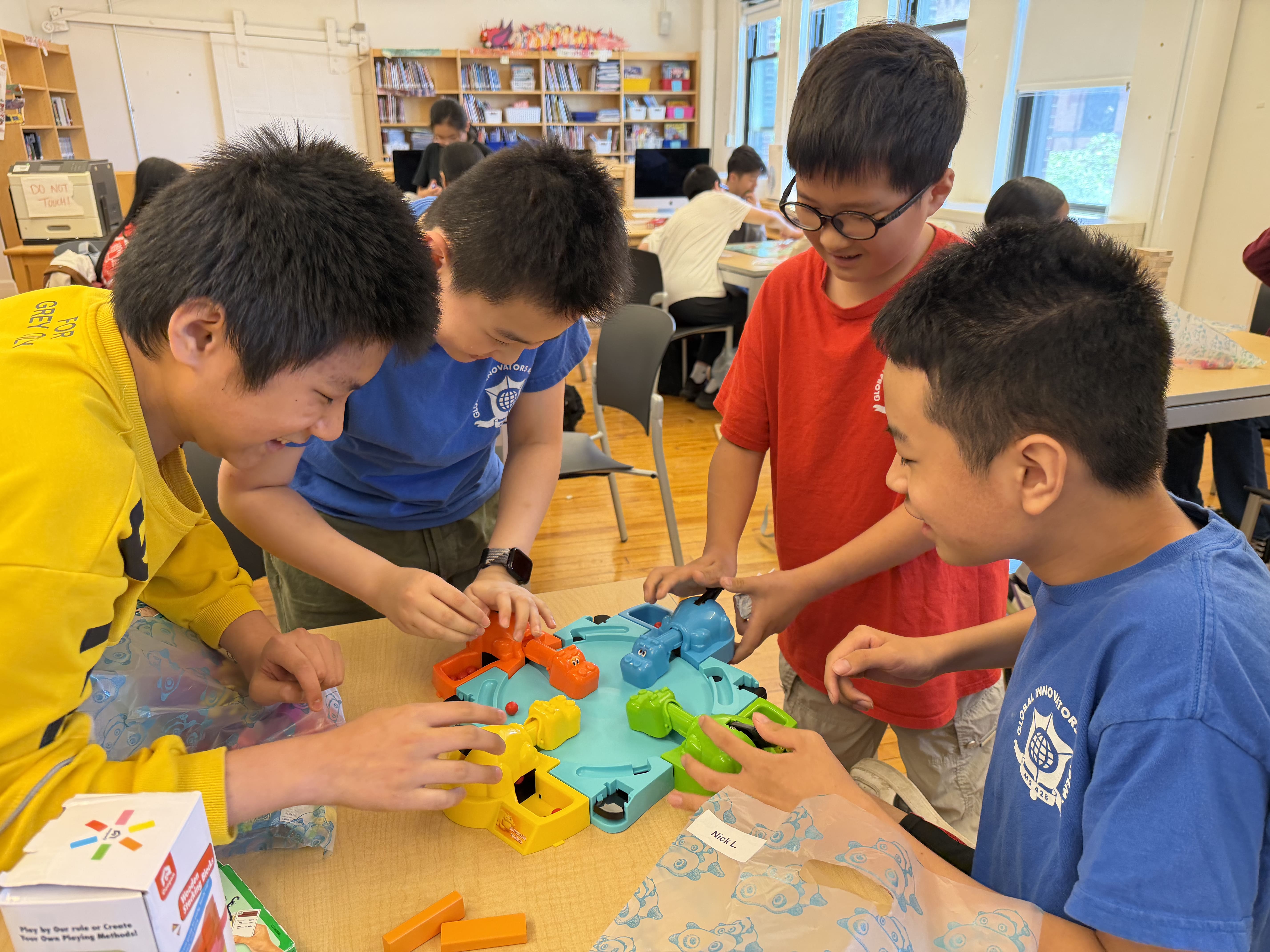 Students during holiday family decoration workshop