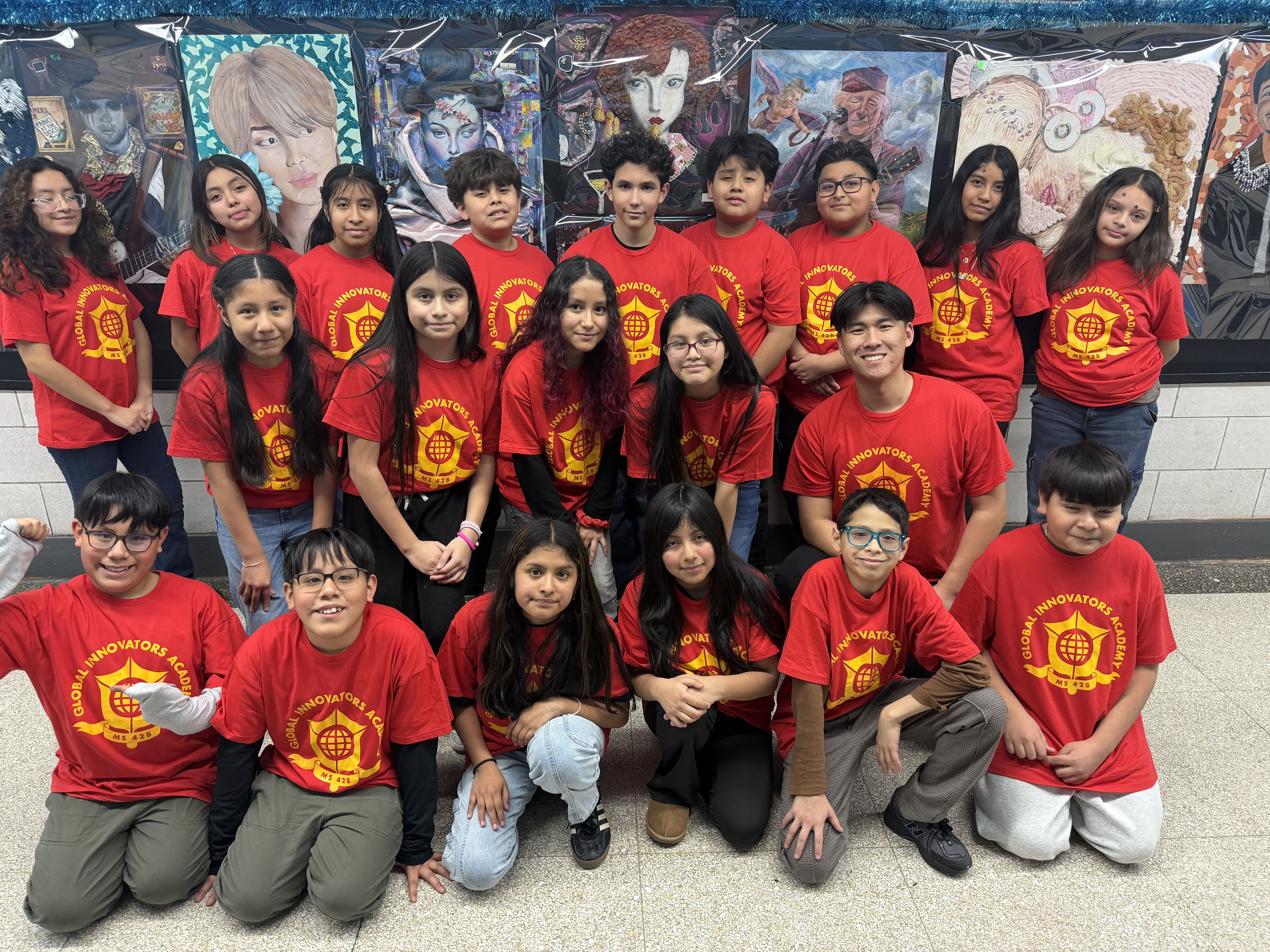 Students during holiday family decoration workshop