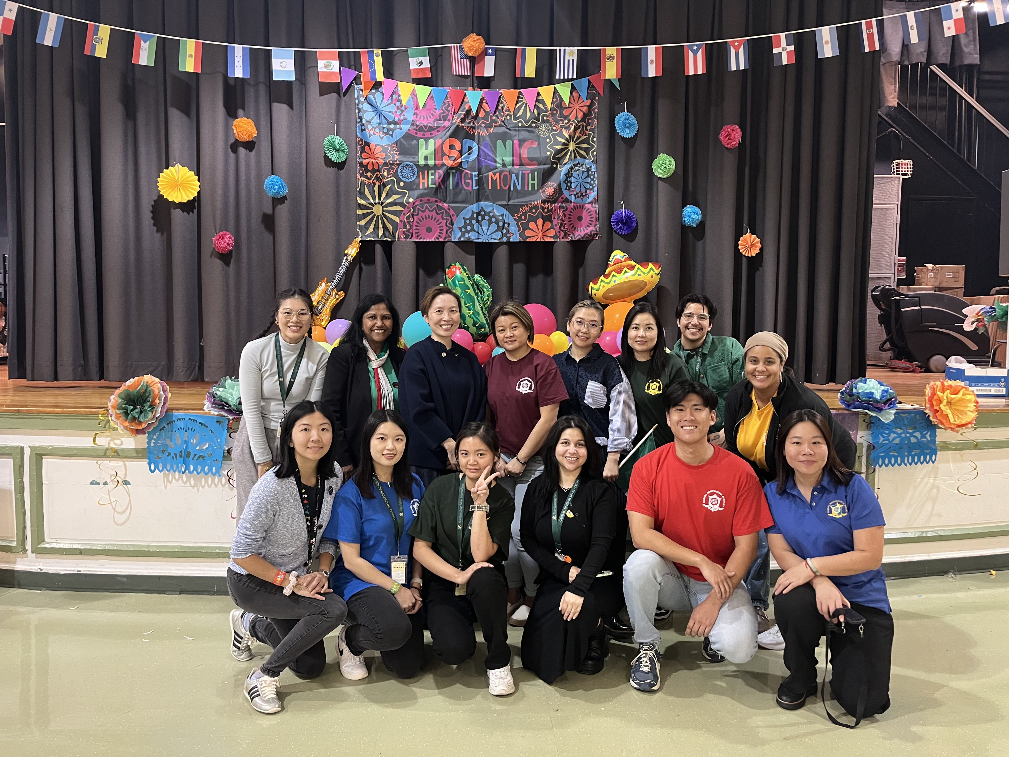 Students during holiday family decoration workshop