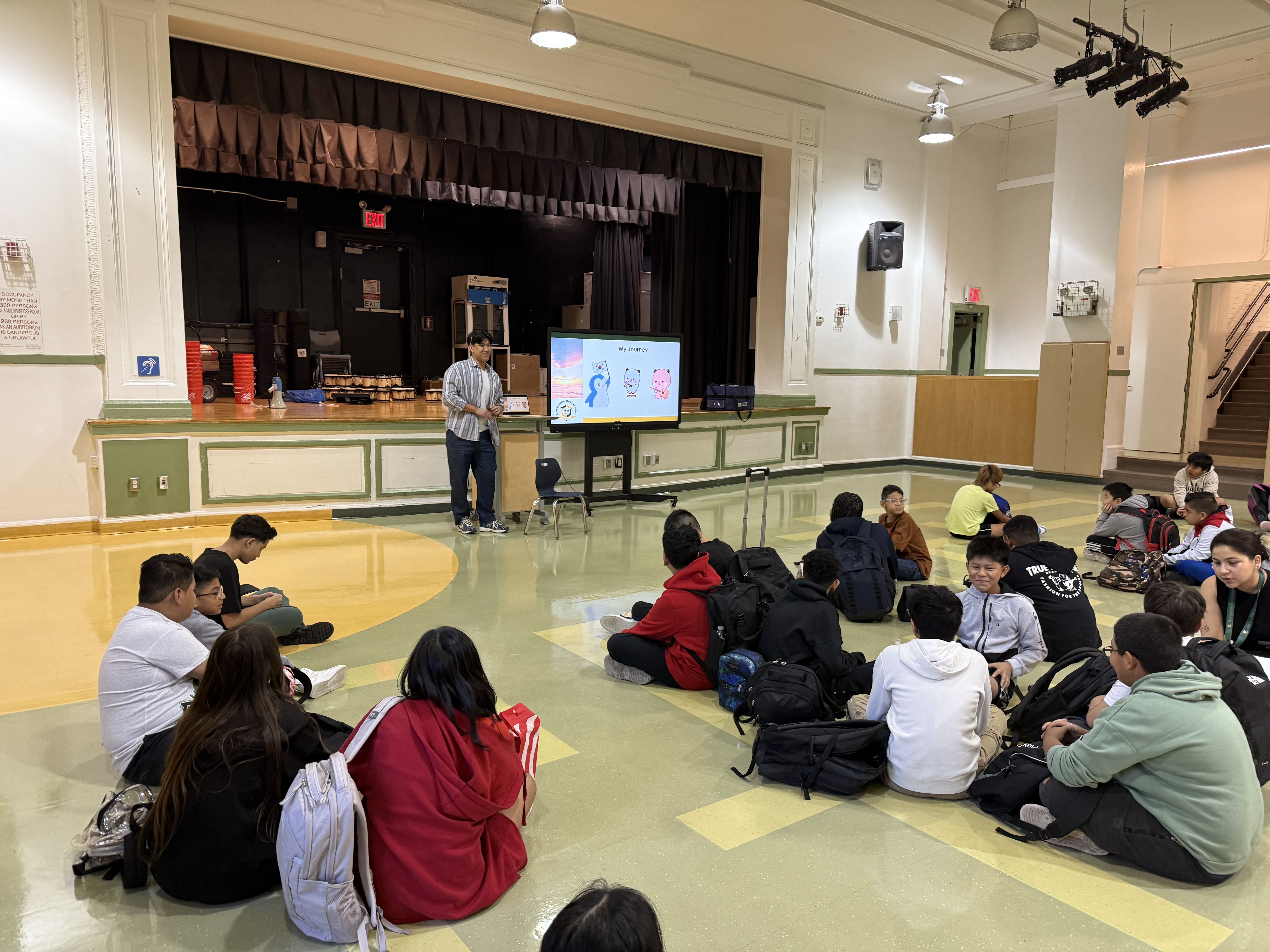 Students during holiday family decoration workshop
