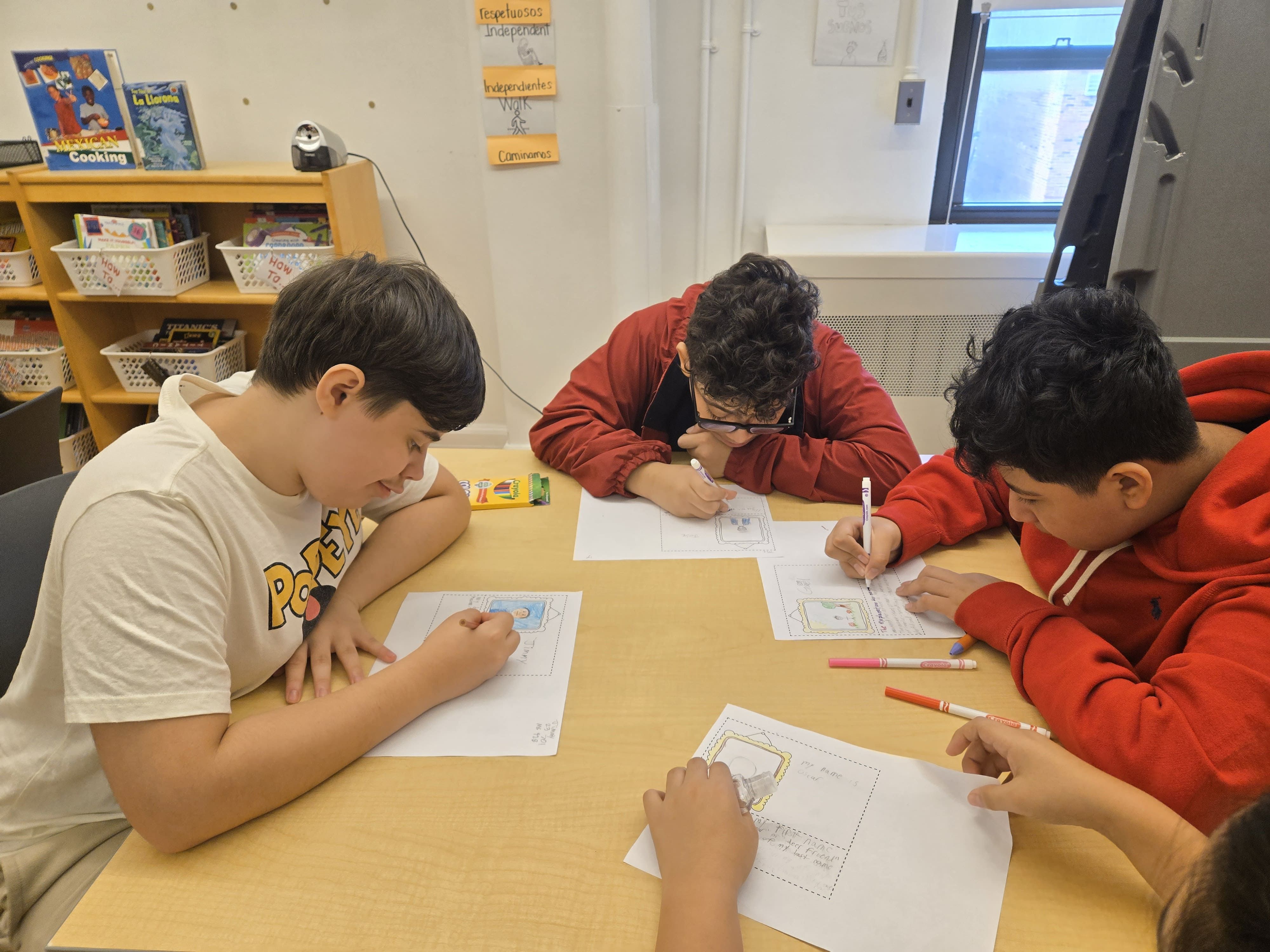 Students during holiday family decoration workshop