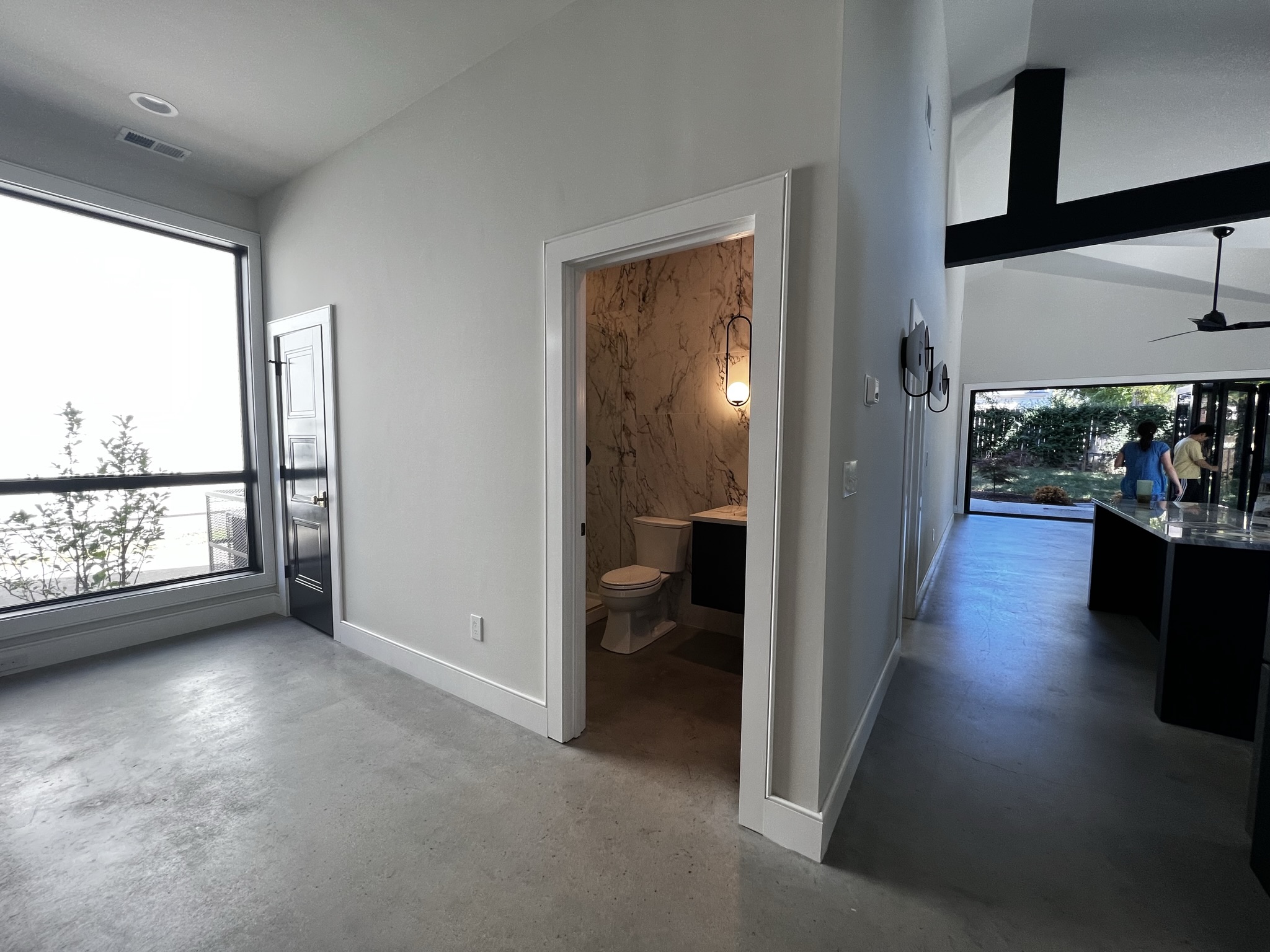 Hall and bathroom