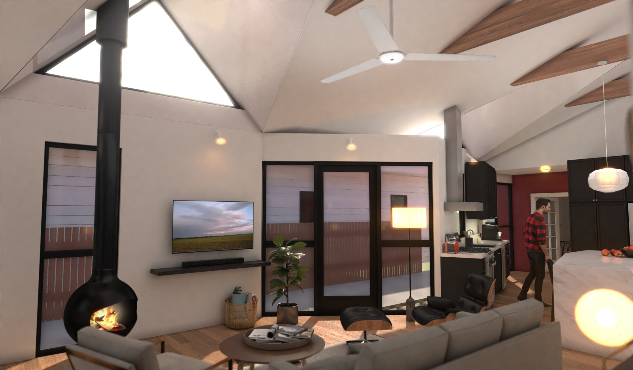 3D Render Interior Living room 1
