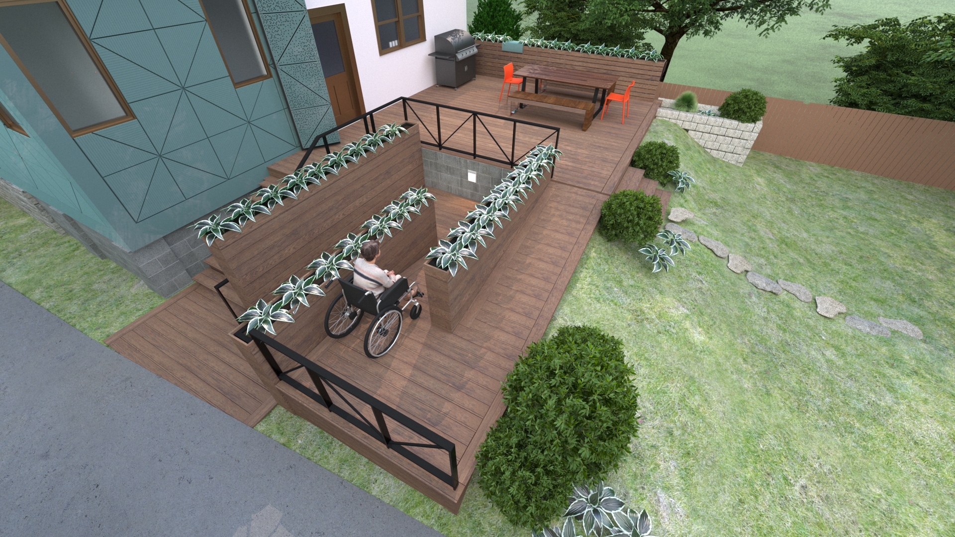 3D render accessible deck