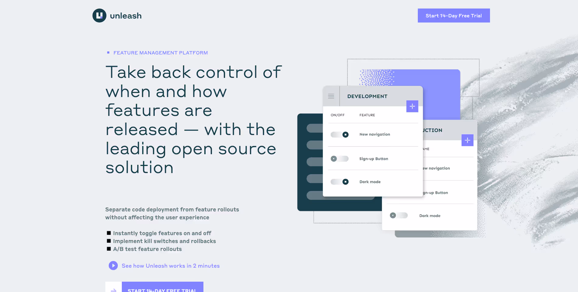 Unleash as a feature flag management tool.