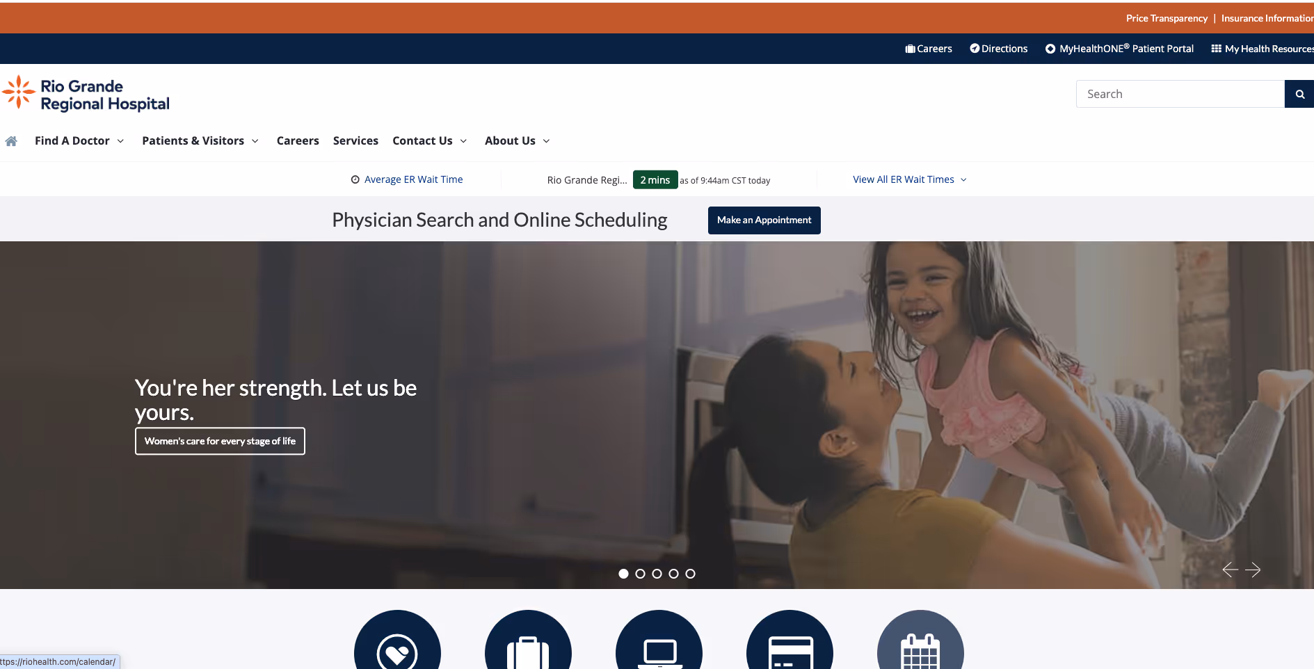 Rio Grande Hospital main page