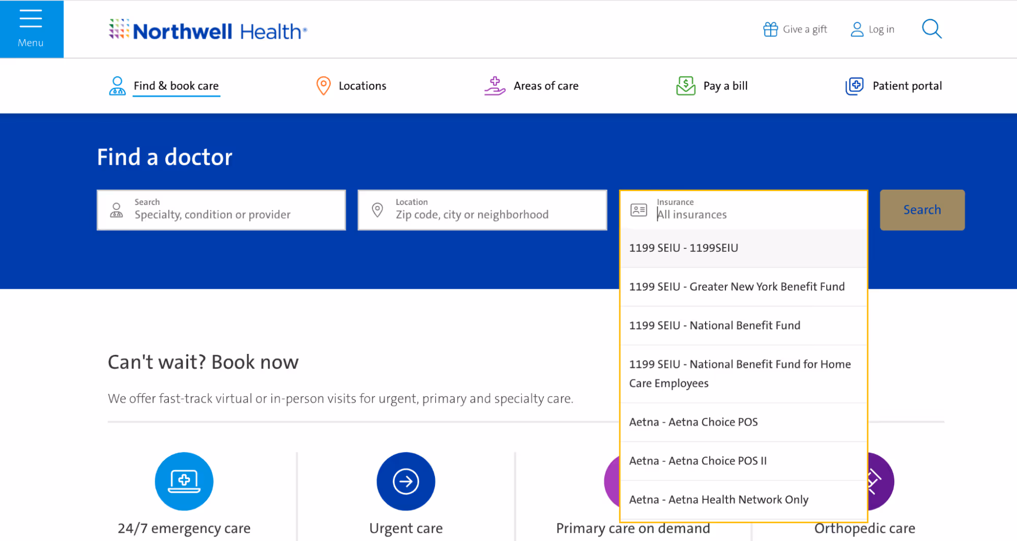 Norwell Health main screen