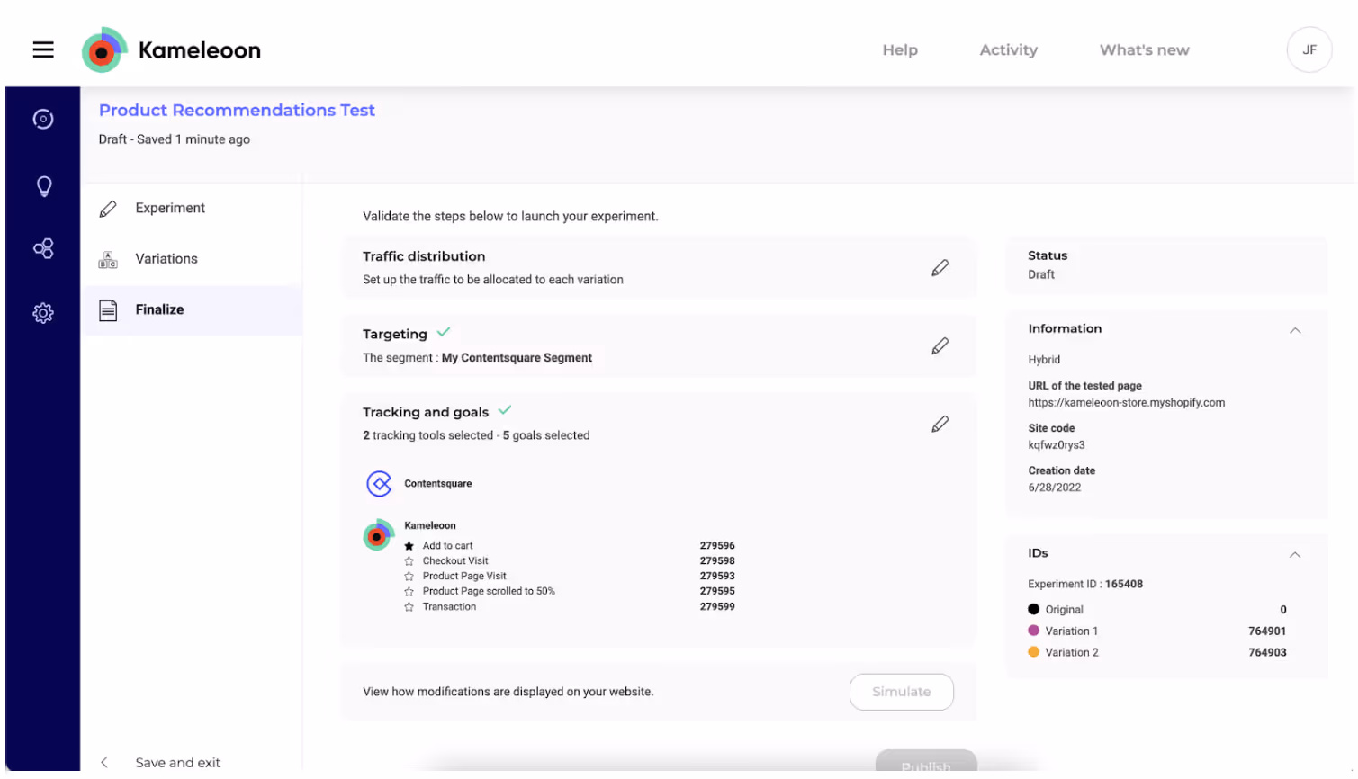 Kameleoon Hybrid user interface