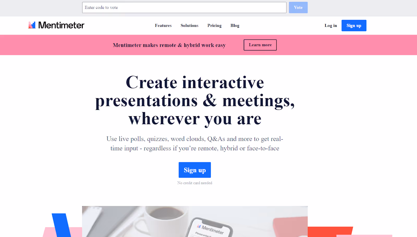 Mentimeter online focus group tool
