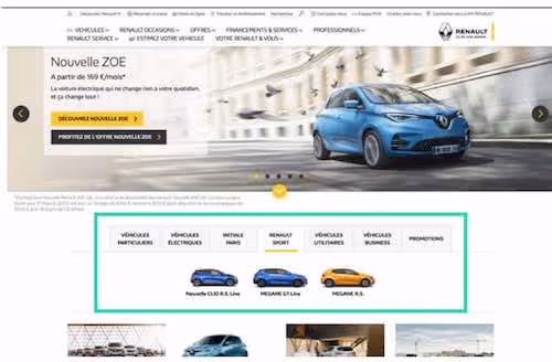 Renault homepage