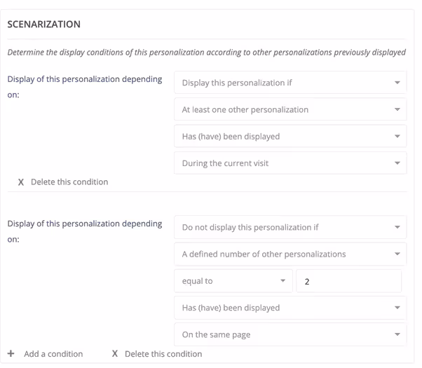 scenario personnalisation