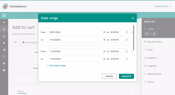 exclure periode de temps