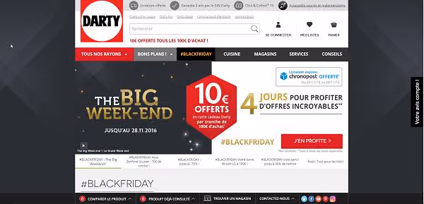 darty homepage black friday