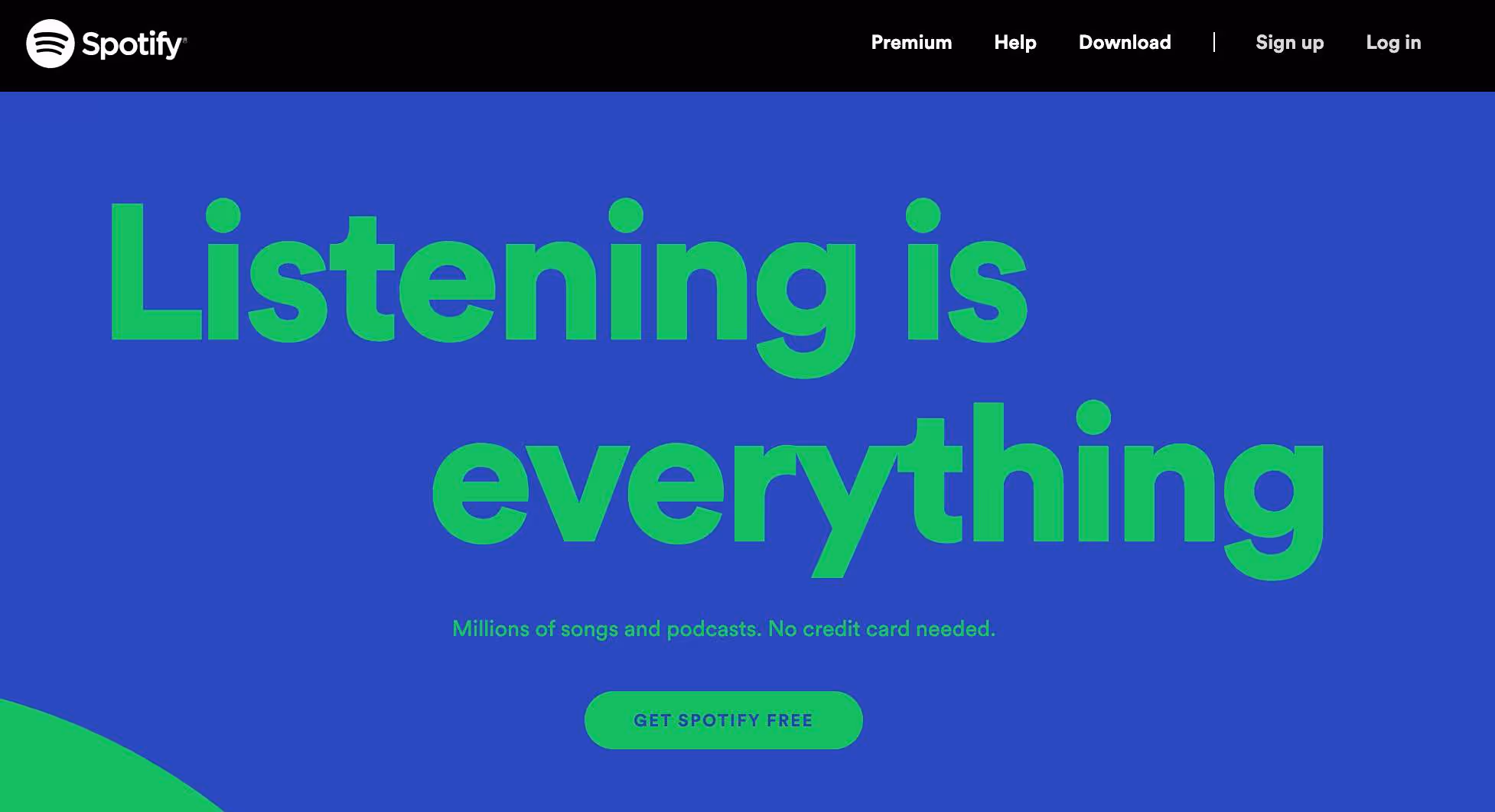 The call-to-action is placed to be immediately visible when the visitor arrives on the website