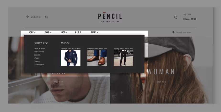 Pencil personalized based on products viewed