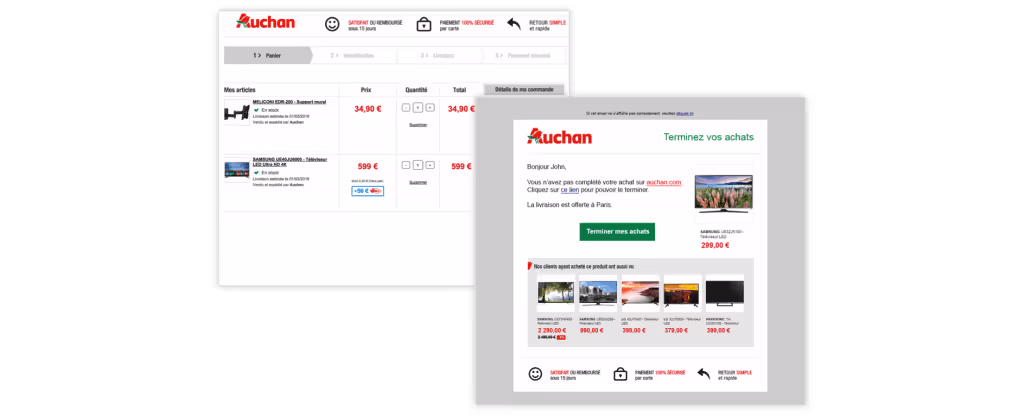 Auchan personalized reactivation emails
