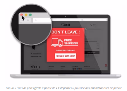 Pencil personalized visitors' departure from the website