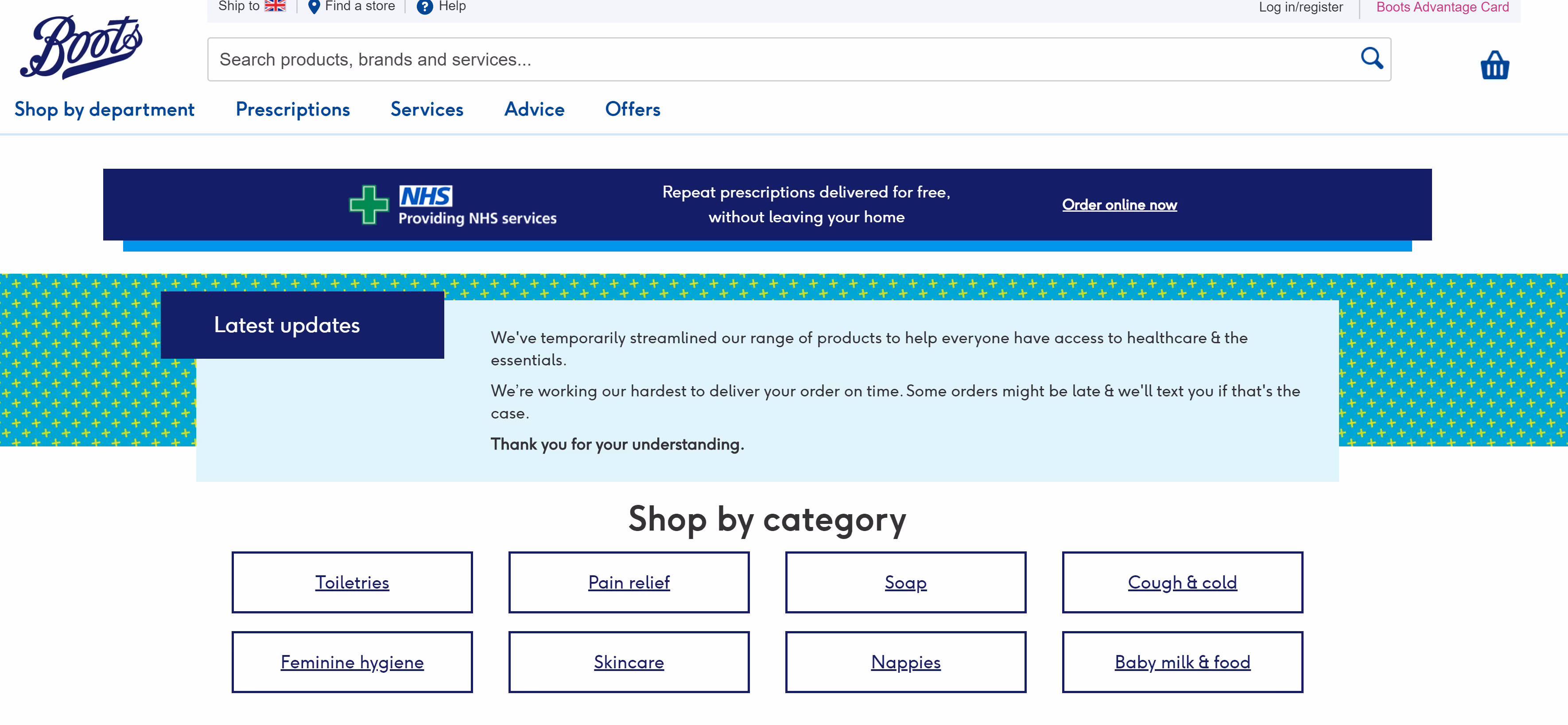 Personalize the menu Boots