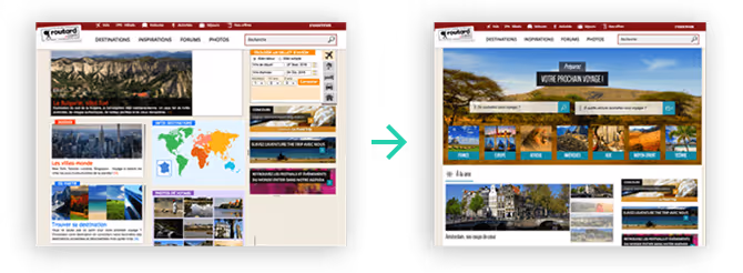 Test A/B sur la homepage du site du routard