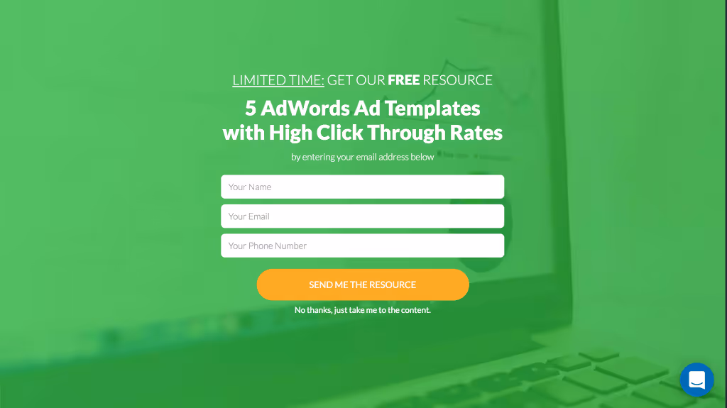 screenshot of a welcome mat