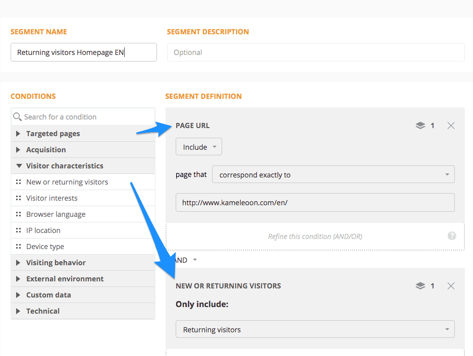 How to define visitors groups of customer segmentation campaign