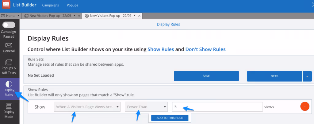 How to display new visitor segments