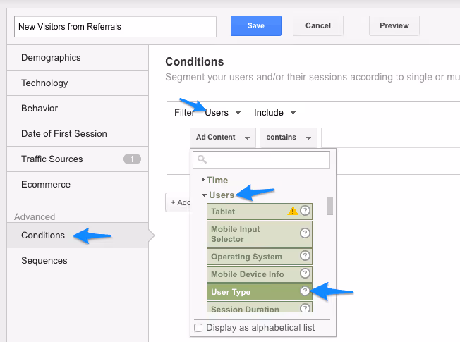 Advanced settings of customer segmentation