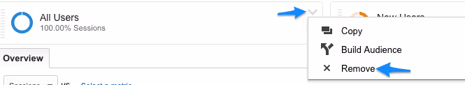 How to remove users of customer segmentation system on Google Analytics