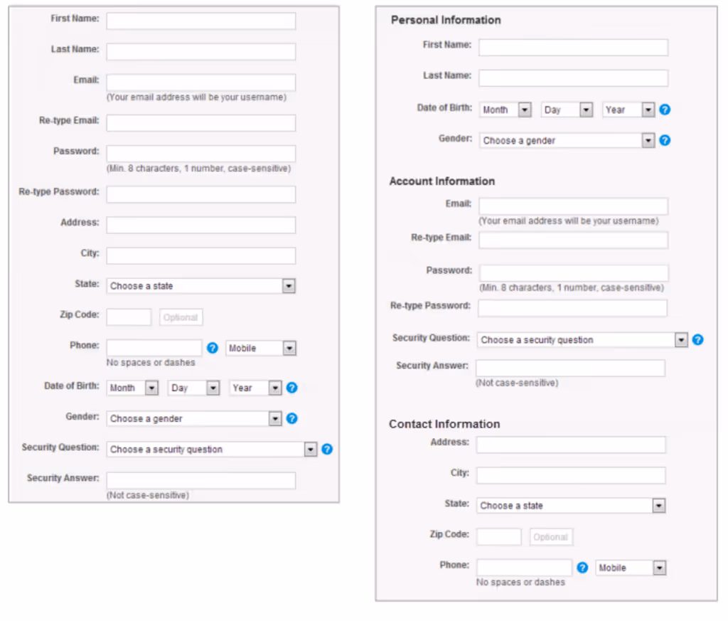 How to follow visual hierarchy rules in the form design for CRO