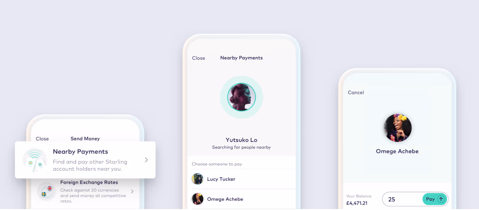 Nearby payments feature from Starling.