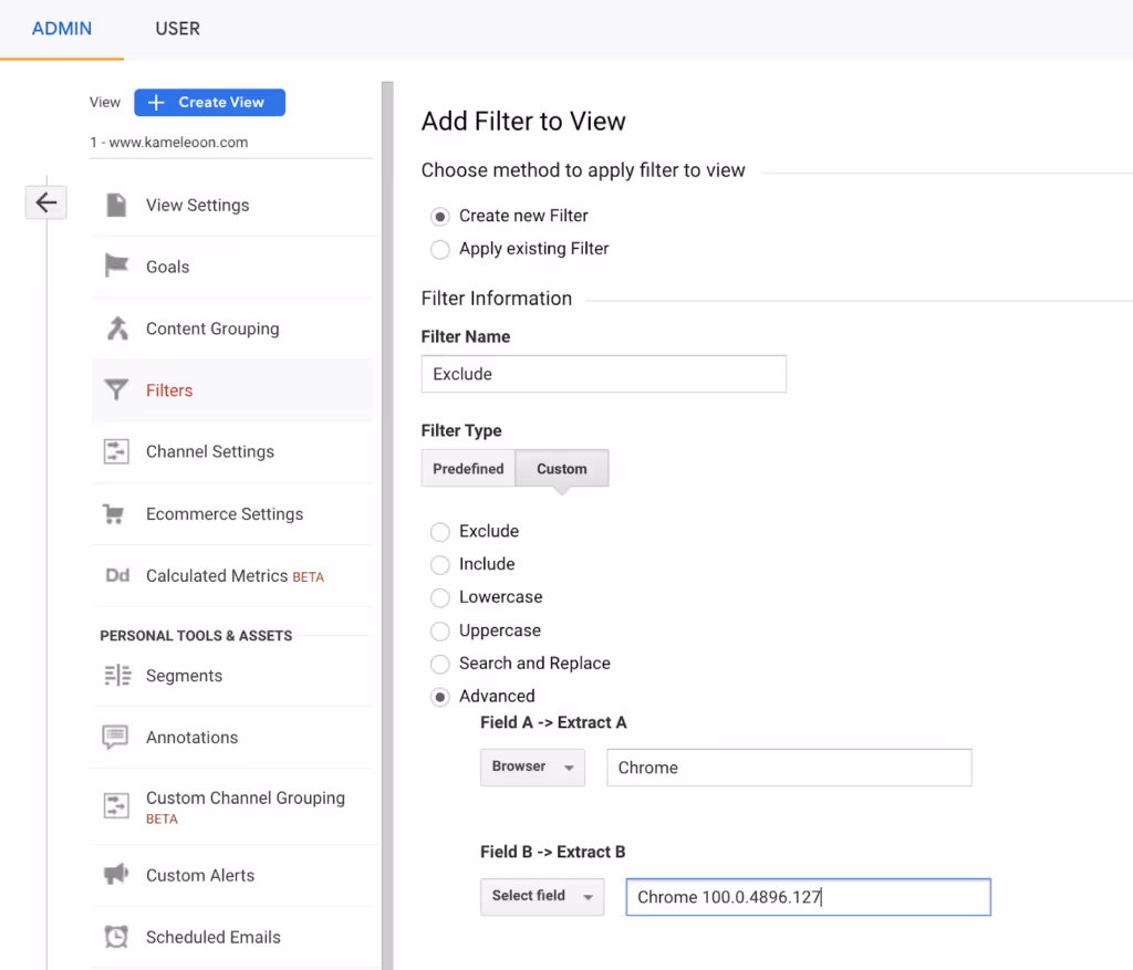 comment exclure une ancienne version de chrome
