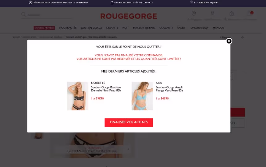 optimisation du churn rate via pop-in