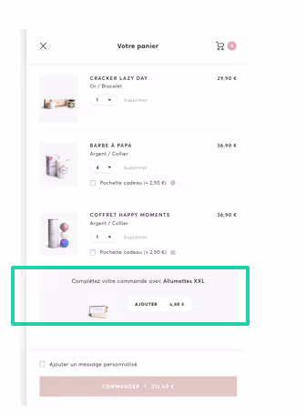 My Jolie candle personnalisation - Panier