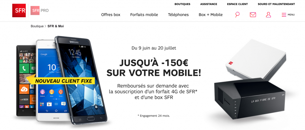 Augmenter le taux de conversion des nouveaux visiteurs - exemple SFR