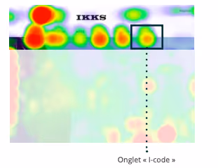 Heatmap IKKS menu de navigation
